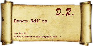 Dancs Róza névjegykártya
