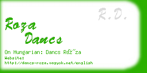 roza dancs business card